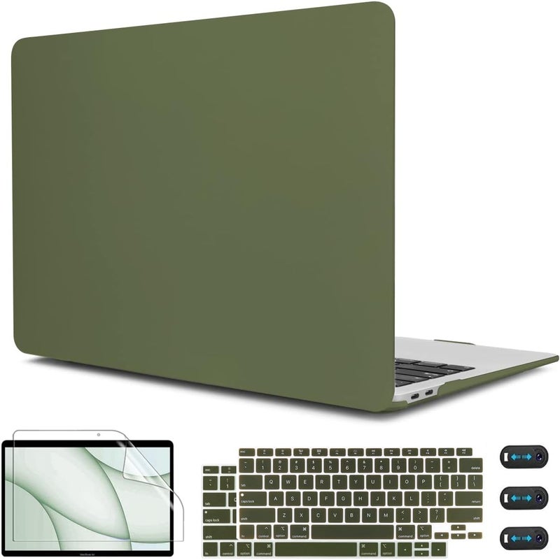 CISSOOK Compatible with MacBook Air 13 inch Case A2337 M1 A2179 A1932 Model 2021 2020 2019 2018 Release, Plastic Avocado Hard Shell Cover with Keyboard Cover for Air 13.3" with Touch ID, Avocado Green - Image 1
